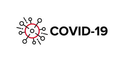 Vector illustration of a dangerous virus - Coronavirus (Covid-19). Lettering concept for typography. Pandemic, global danger and quarantine. Logo design. Save your life from the virus.