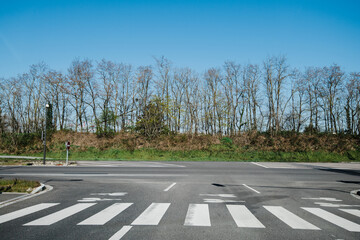 Large empty highway during Covid-19 coronavirus outbreak - French highways deserted with no cars
