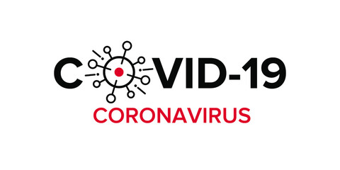 Vector illustration of a dangerous virus - Coronavirus (Covid-19). Lettering concept for typography. Pandemic, global danger and quarantine. Logo design. Save your life from the virus.