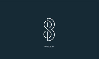 Alphabet letter icon logo SB or BS