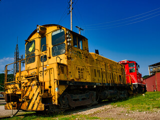 Detail of a switcher railroad locomotive

