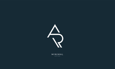 Alphabet letter icon logo AR