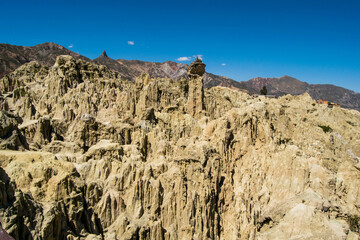 Fototapeta premium Moon Valley in La Paz. Beautiful rock formations in Bolivia