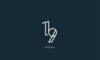 A creative abstract icon of the number 19