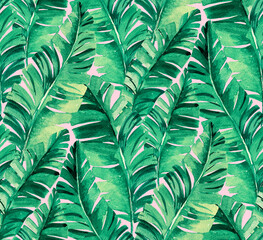 Seamless Banana leaf wallpaper.  - 360944569