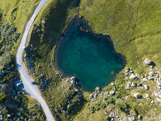 Paysage de montagne par drone