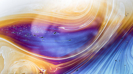 Colorful Soap bubble Swirls and Patterns. Abstract Artistic Flowing Background Creative Macro...