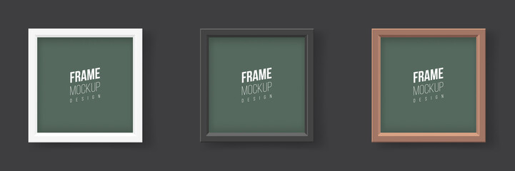 Frame mockup. Vector flat illustration. A collection of simple elegant frames for your design.