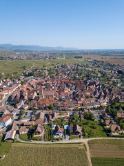 Eguisheim Alsace, vue de drone