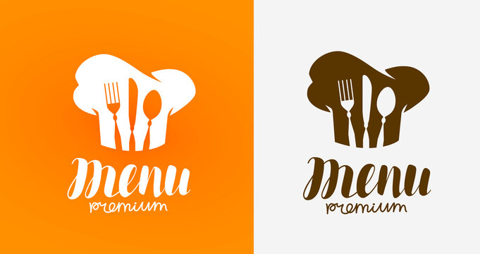 Menu logo. Cuisine, cooking symbol vector illustration