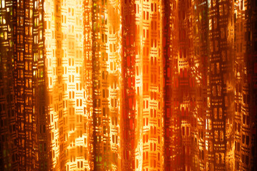 Orange sunset curtains object background