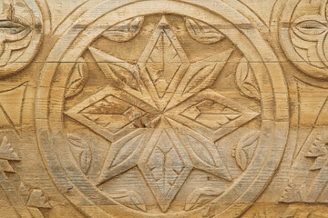 ornament on a wooden product. Texture units