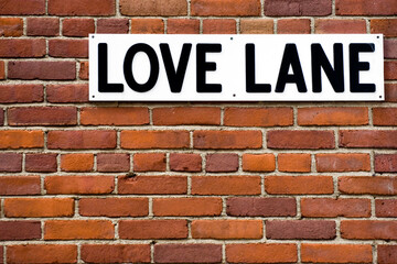 Fototapeta na wymiar Love Lane street in Brooklyn Heights neighborhood, New York city, USA