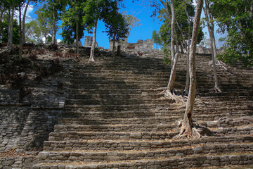 Kinichna Mexican archeological site, mayan pyramids ruins in Quintana Roo Mexico