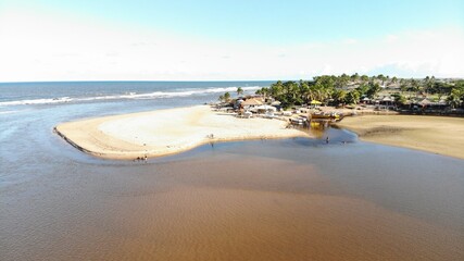 Empty Buraquinho Beach during quarantine, Bahia, Brazil