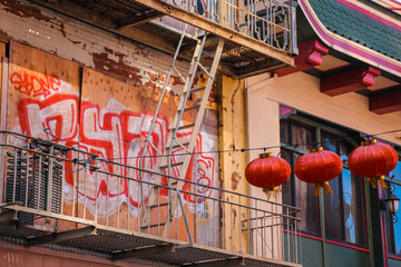 Abstract Street Art in Chinatown, San Francisco
