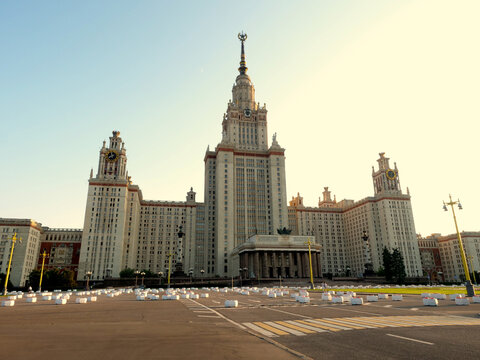 Moscow state University. M. V. Lomonosov, the main building. Religious building and attractions in Moscow, Russia.
