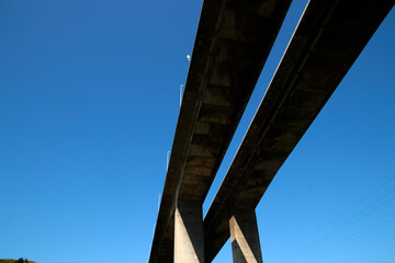 Concrete bridge over the estuary of Bilbao