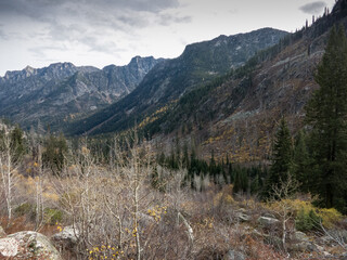 Fototapeta premium mountain landscape in autumn with threatening clouds