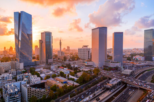 Aerial view of Tel Aviv-Yafo, Israel