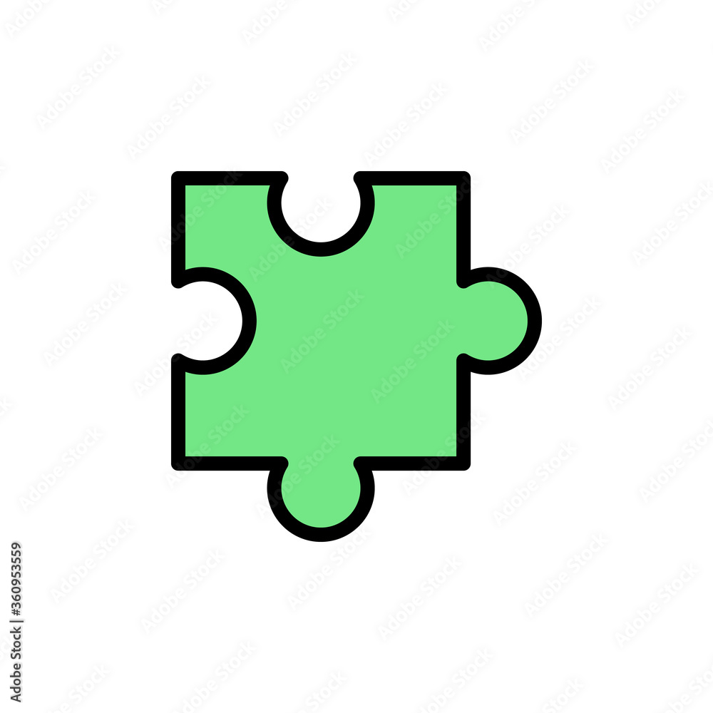 Poster puzzle colored icon. simple color element illustration. puzzle concept outline symbol design from bu