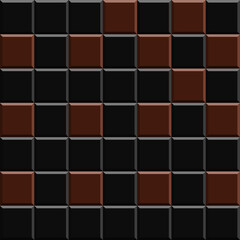 Black and red bricks pattern design solid sheet of wallpaper. Concept of home decor and interior designing