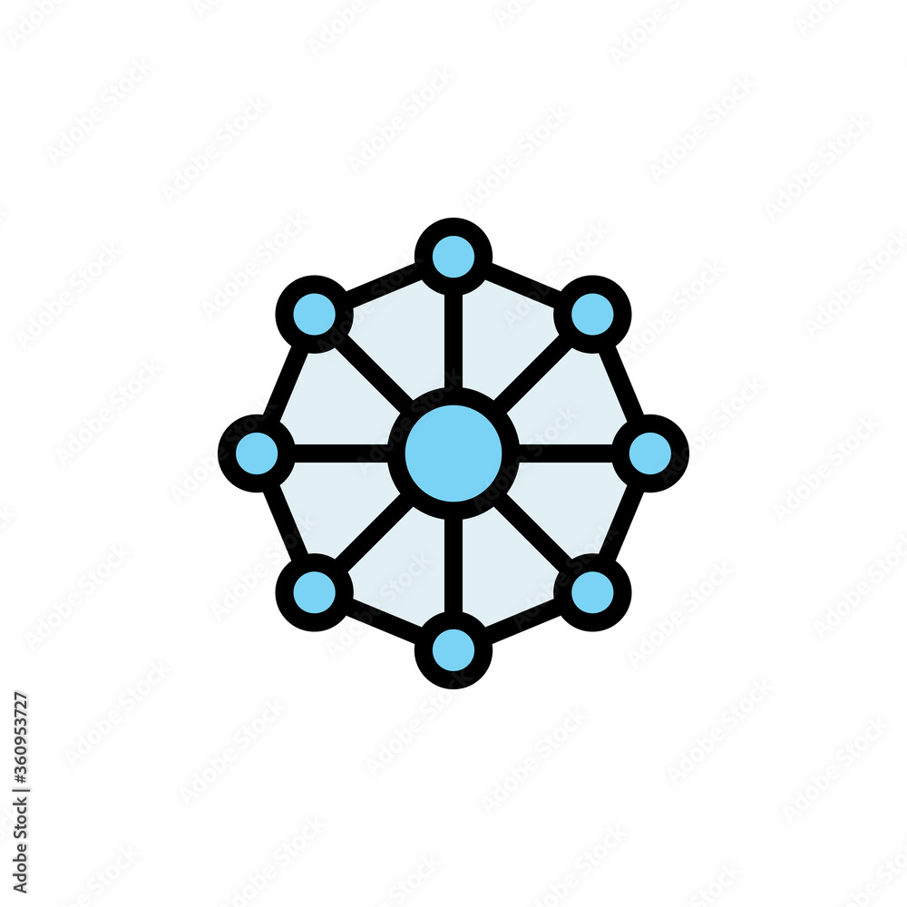 Poster networking colored icon. simple color element illustration. networking concept outline symbol design