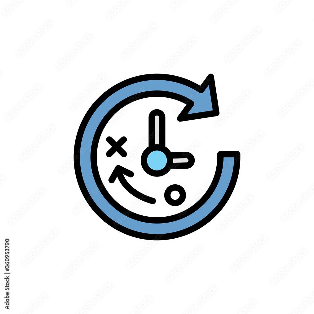 Poster clock colored icon. simple color element illustration. clock concept outline symbol design from busi