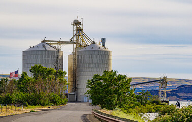 Grain silos along the Columbia River where the grain is transferred to barges and taken to Portland for export overseas. 