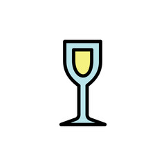 White wine glass colored icon. Simple color element illustration. White wine glass concept outline symbol design from Bar set. Can be used for web and mobile