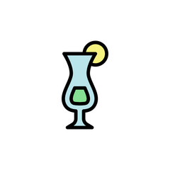 Cocktail, glass colored icon. Simple color element illustration. Cocktail, glass concept outline symbol design from Bar set. Can be used for web and mobile