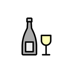 Wine, glass colored icon. Simple color element illustration. Wine, glass concept outline symbol design from Bar set. Can be used for web and mobile