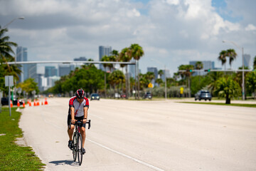 Man riding a speed road bike