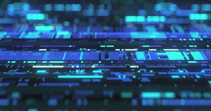 Information processing. Abstract computer code background animation. 4K Loop.