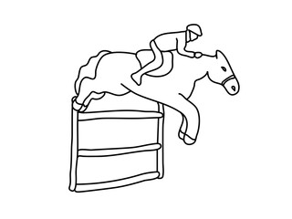 Horseback Riding, hippodrome. Active lifestyle, sport, horse. Vector sketch illustration