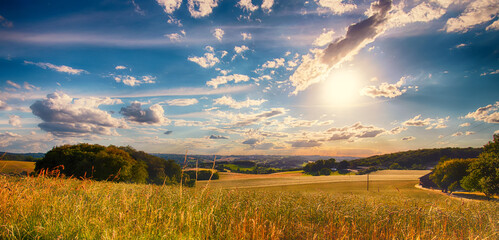 Velbert Langenberg Fields during the golden hour - Rural Landscape in Germany