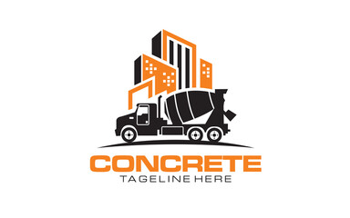 concrete mixer truck logo design