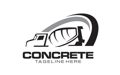 concrete mixer truck logo design