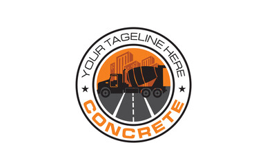 concrete mixer truck logo design