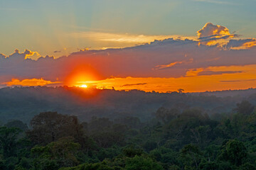 Fototapeta na wymiar Sunrise over the Amazon Rainforest