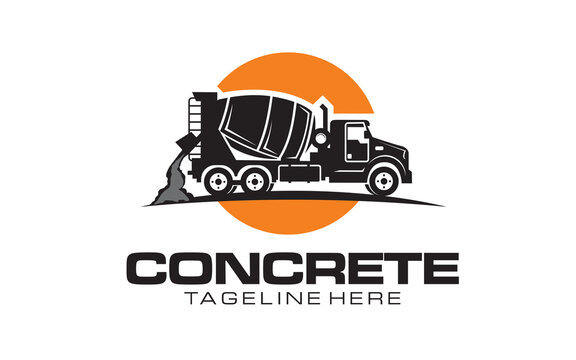 concrete mixer truck logo design