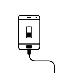 Obraz premium Vector illustration of smartphone charging models. Falt design.
