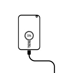 Vector illustration of smartphone charging models. Falt design.