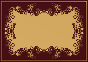 A Stylish Golden Details Vintage Floral Frame