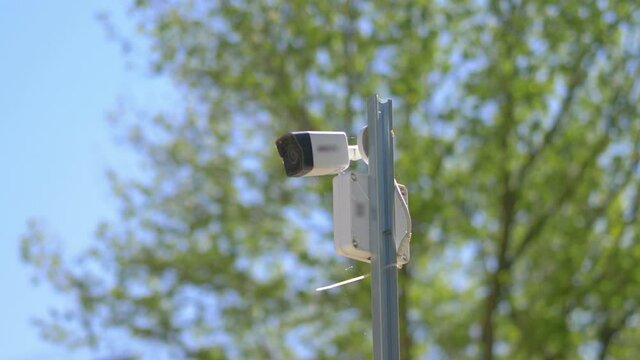 Security camera in 4k slow motion 60fps