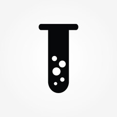Test tube Icon Vector Illustration on the white background.