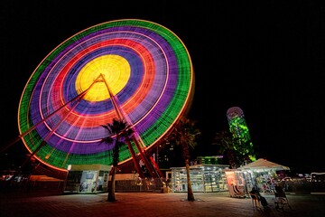 ferris wheel at night in Georgia