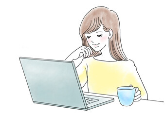 パソコンと女性