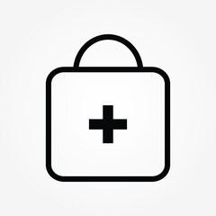 outline medical bag icon vector illustration