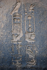 Ancient egyptian cartouche found near the Nile river bank. 